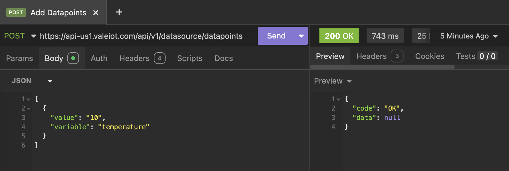ending Data Data Source Token