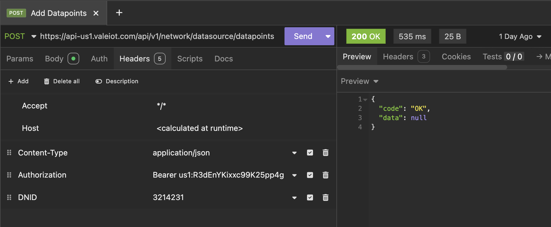 ending Data Data Source Token
